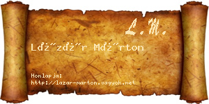 Lázár Márton névjegykártya