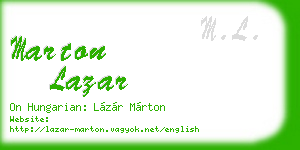 marton lazar business card