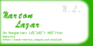 marton lazar business card